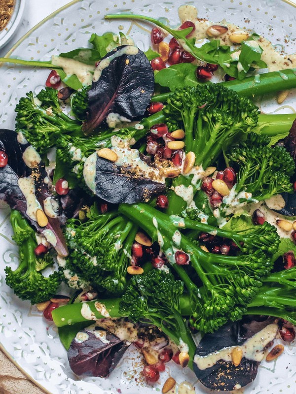 Middle Eastern Tenderstem Broccoli Salad With Tahini Za’atar Dressing