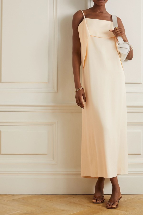 Open-Back Draped Twill Maxi Dress from Totême