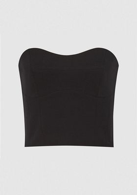 Bobbi Black Cropped Bustier Top from Reiss
