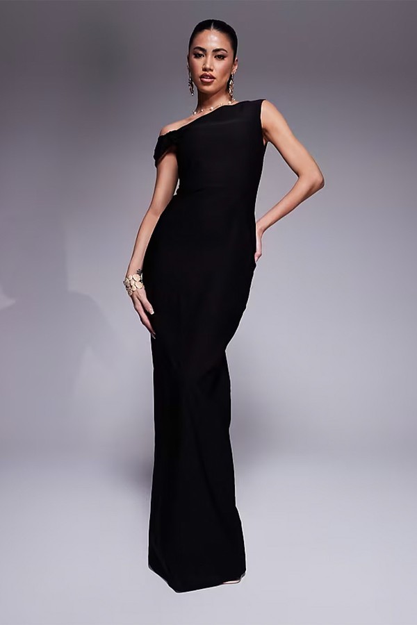 Bengaline One Shoulder Knot Detail Maxi Bodycon Dress  from Vesper 