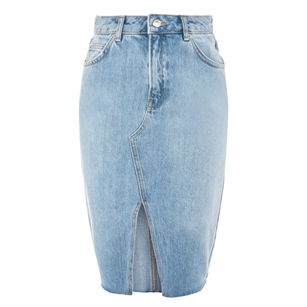 MOTO Denim Midi Skirt from Topshop
