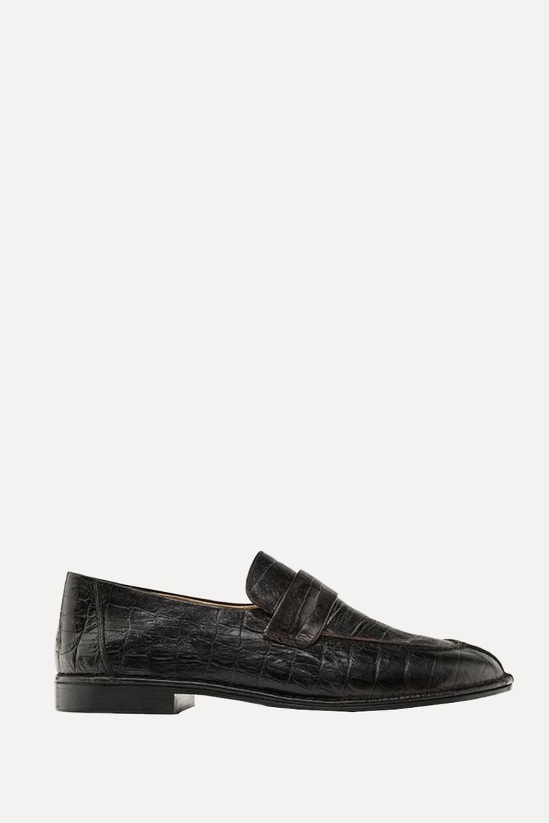 Mock Croc Embossed Loafers