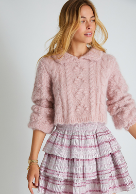 Berget Cropped Collared Sweater from LoveShackFancy