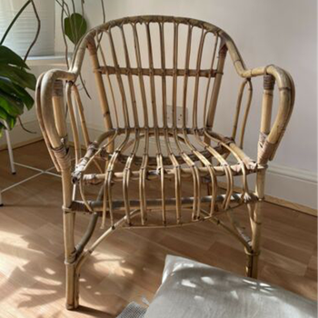 Bamboo Woven Rattan Cane Accent Chair