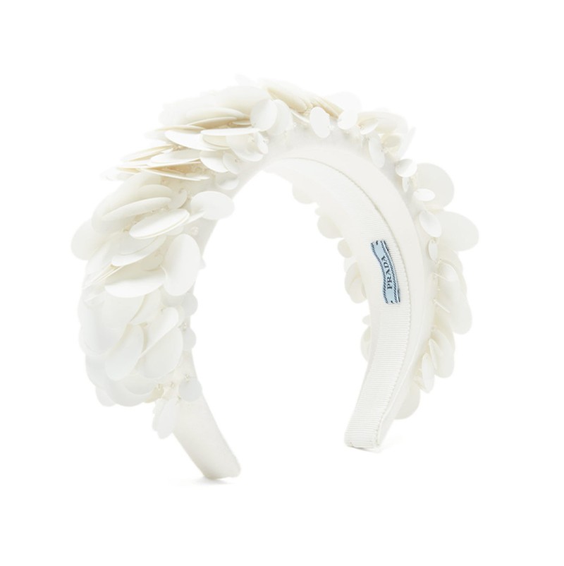 Sequined Satin Headband from Prada