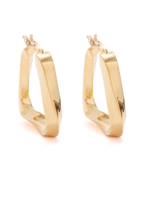 Metallic Triangle 18kt Gold-Plated Silver Hoop Earrings from Bottega Veneta