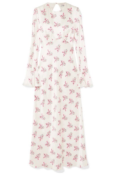 Floral-Print Silk-Satin Maxi Dress from Les Reveries