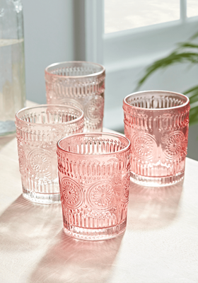 Four Textured Blush Tumblers from Cox & Cox
