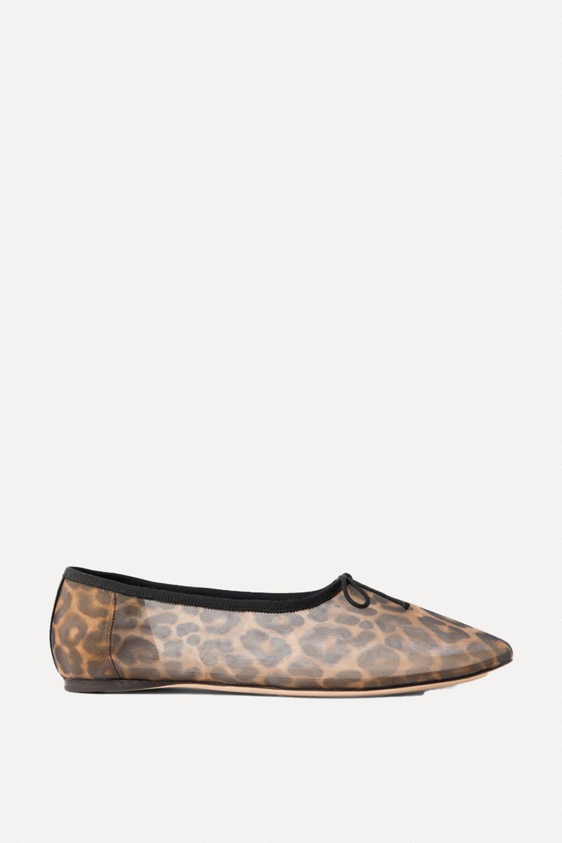 Landon Leopard-Print Mesh Ballet Flats from Loeffler Randall