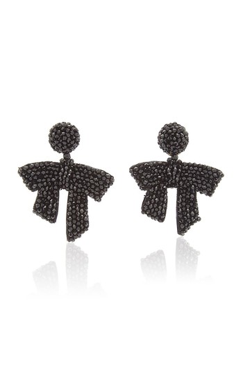 Beaded Gold-Plated Bow Earrings  from Oscar De La Renta 