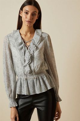 Ruffle Top With Lace Detail