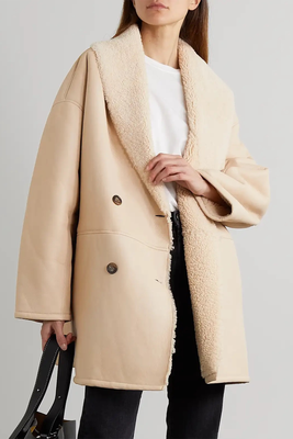 Namo Oversized Double-Breasted Shearling Coat, £567.50 (was £1,135) | Loulou Studio