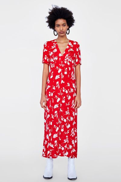 Long Floral Print Dress from Zara