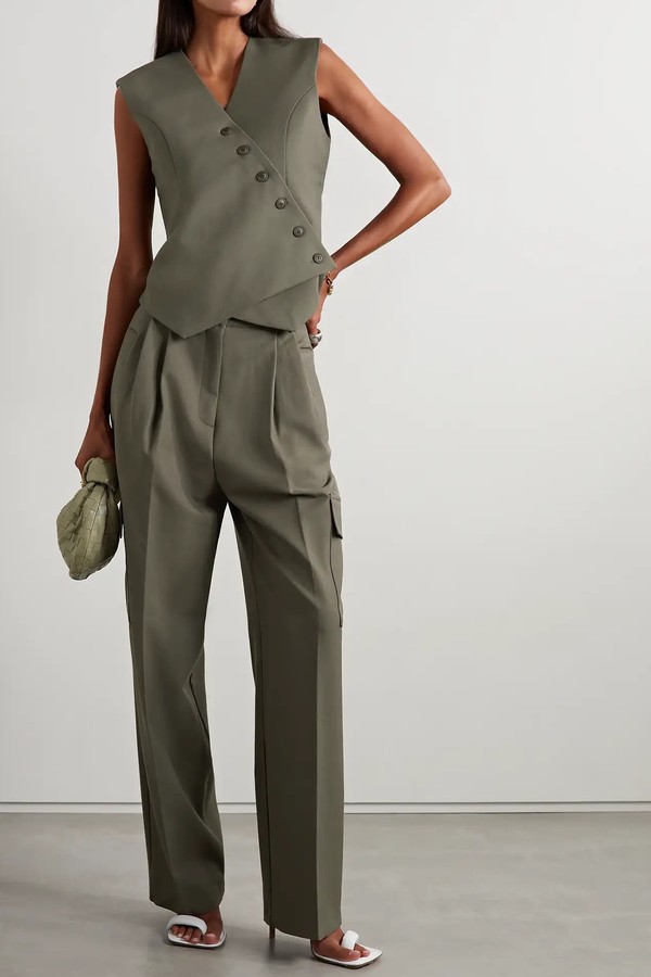 Maesa Asymmetric Woven Vest from The Frankie Shop