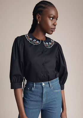 Melodie Embroidered Peter Pan Collar Blouse from Ghost