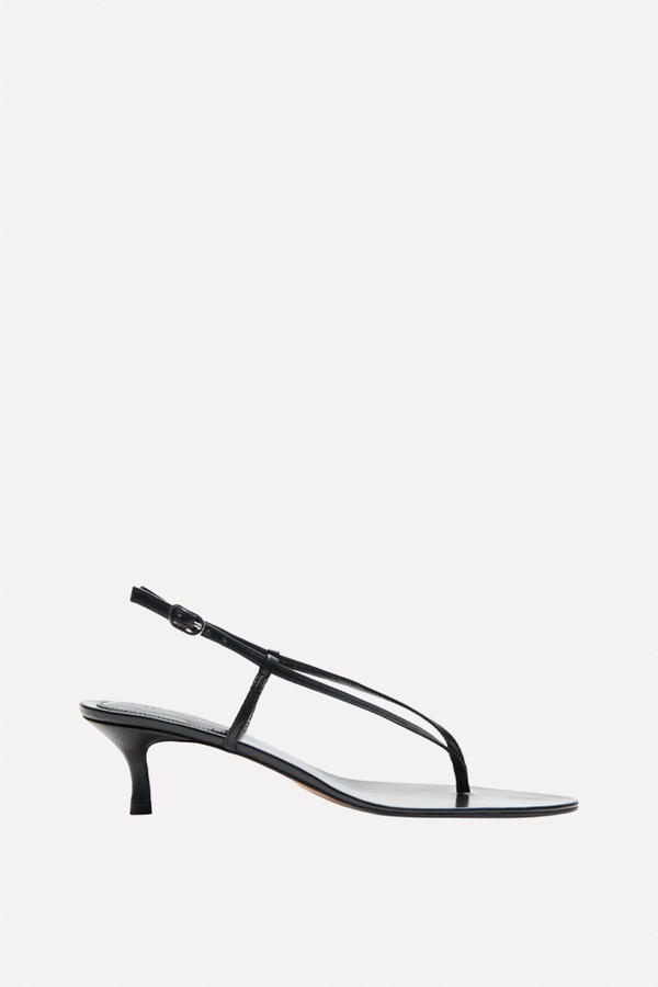 Heeled Leather Sandals With Straps from Mango