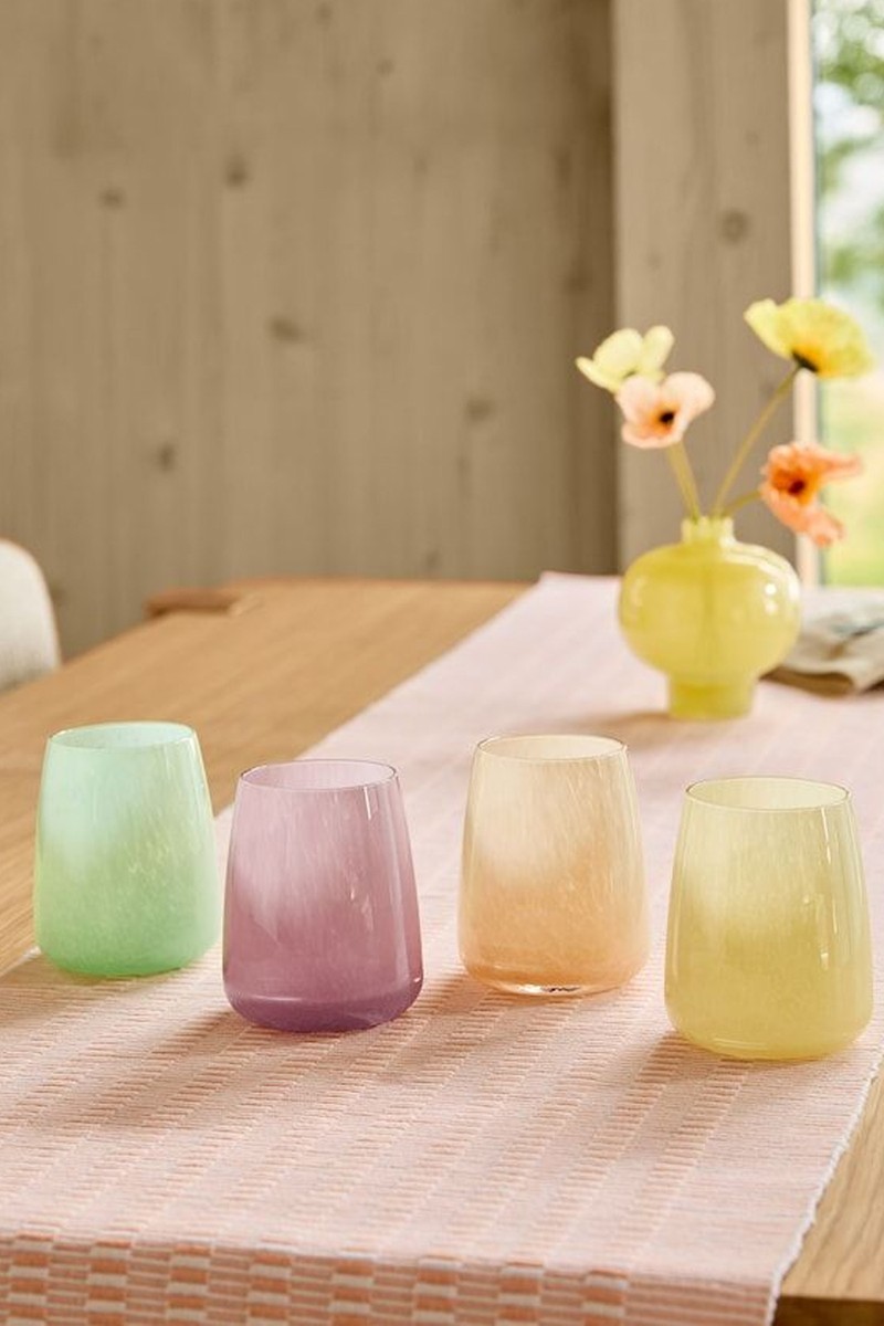 Set of 4 Multi Renew Pastel Tumbler Glasses from Next