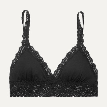 Signature Lace-Trimmed Stretch Soft-Cup Bra