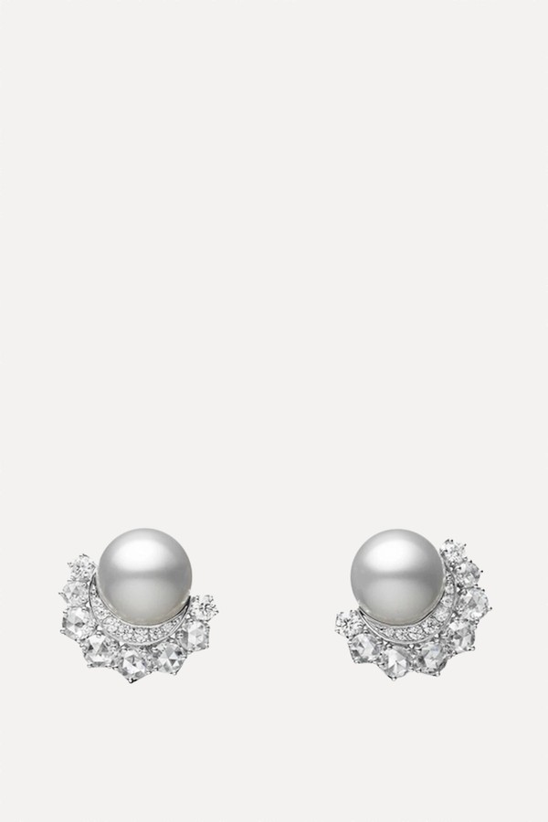 South Sea Cultured Pearl & Diamond Earrings 
