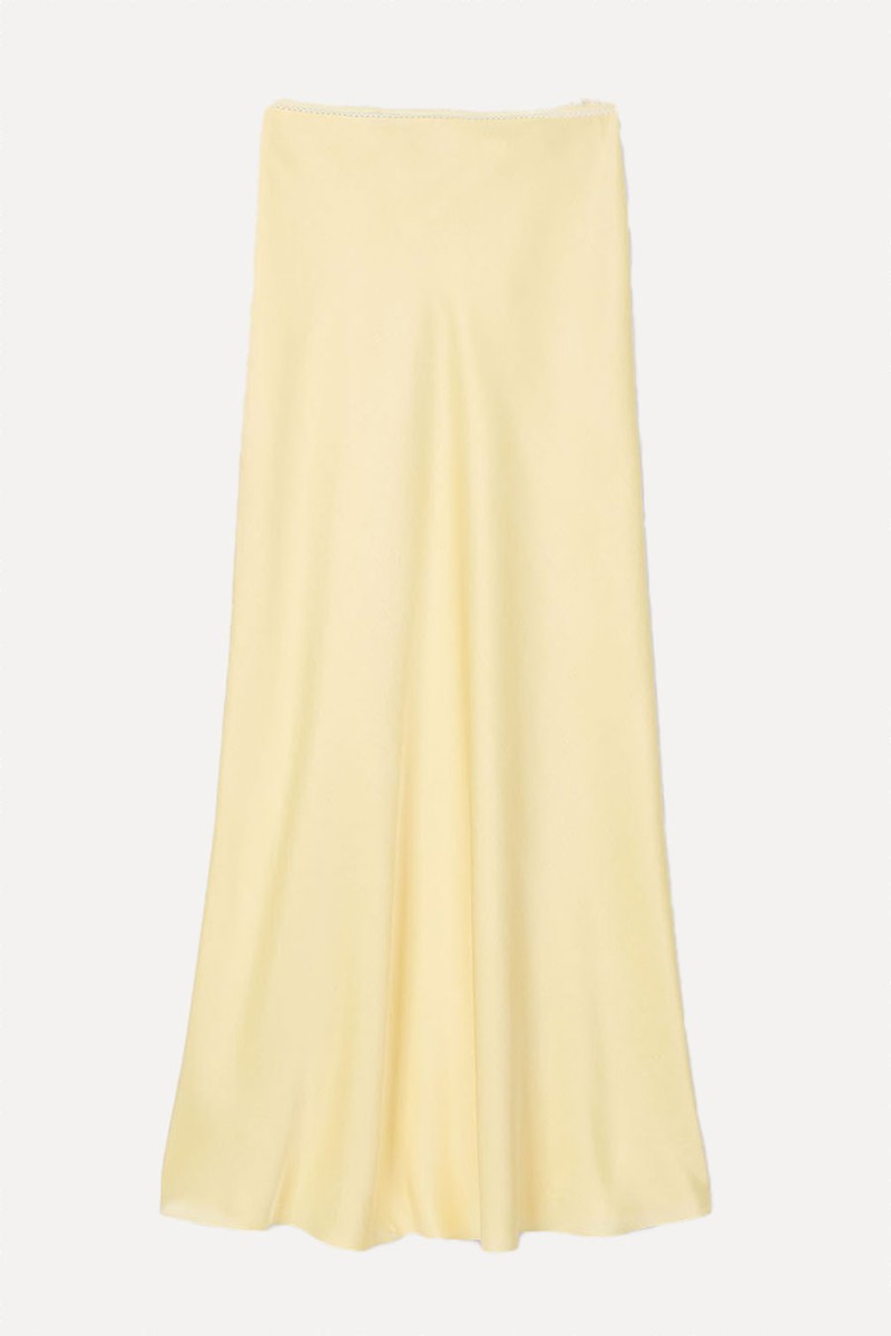 Long Satin-Effect Skirt from Sandro