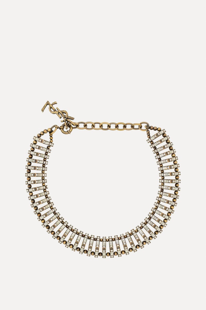 Crystal Pyramid Necklace from Saint Laurent