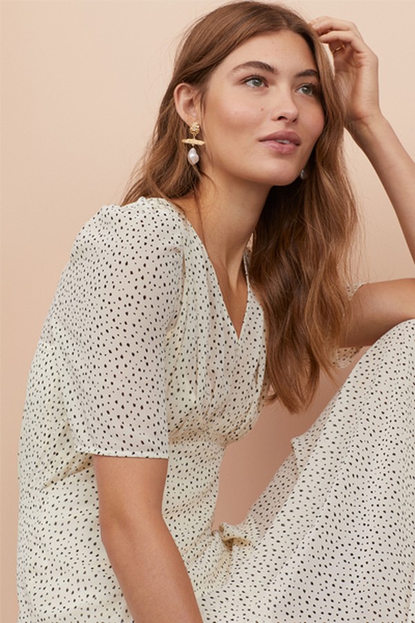 V-Neck Chiffon Dress from H&M