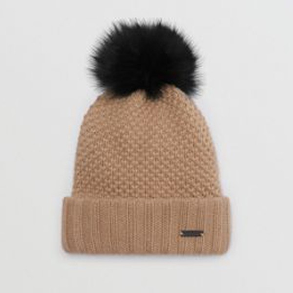 Fur Pom-Pom Wool-Cashmere Beanie from Burberry