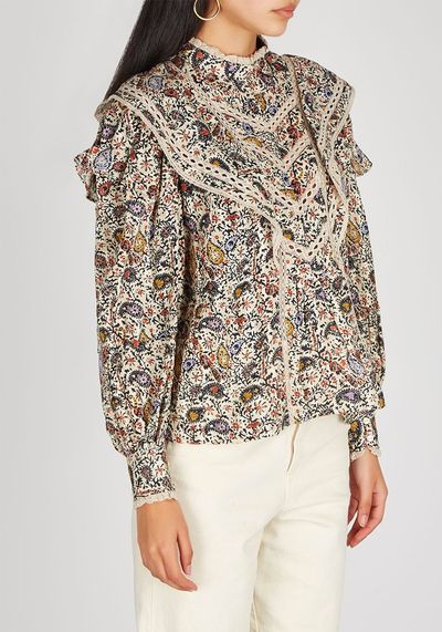 Ruffled Paisley-Print Cotton-Poplin Blouse from Isabel Marant Etoile