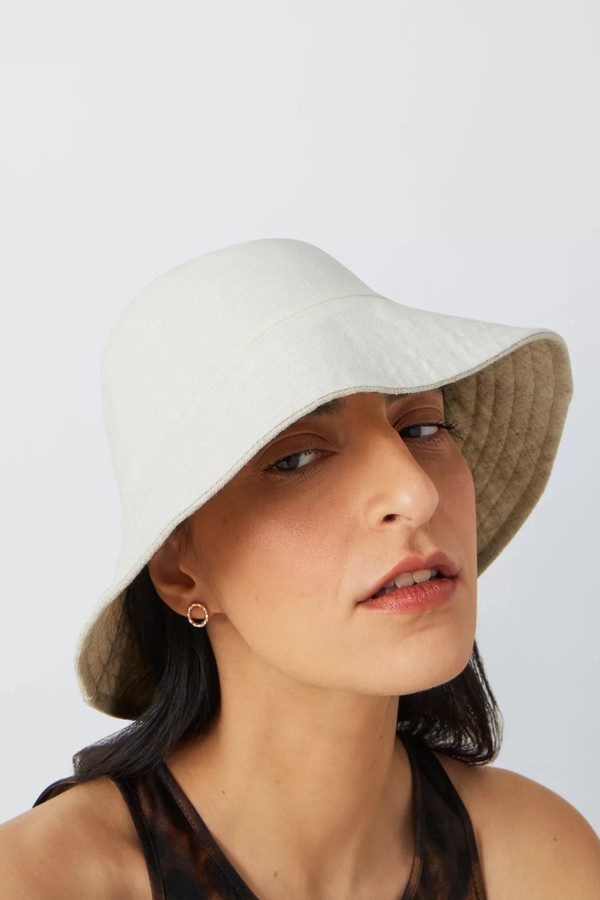 Linen Reversible Bucket Hat from John Lewis