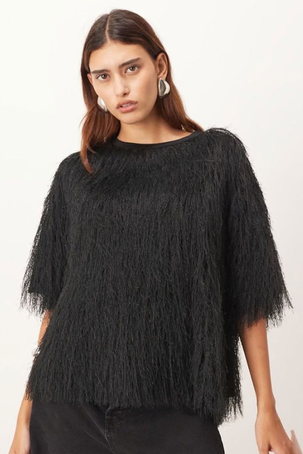 Hybrid Woven Fringe Top from ARRANGE