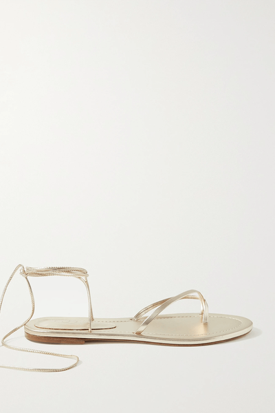 Metallic Leather Sandals from Porte & Paire