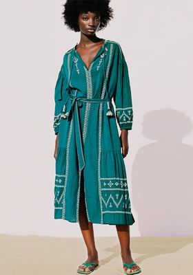 Midi Embroidered Dress from Zara