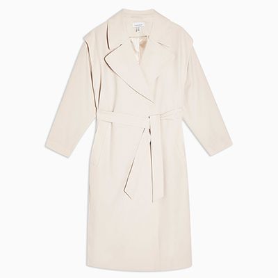 Cream Lipped Shoulder Duster Coat from Topshop