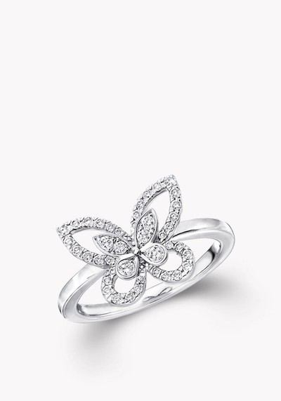 Butterfly Silhouette Diamond Mini Ring