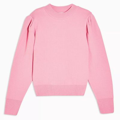 Pink Pleated Sleeve Sweatshirt from Topshop