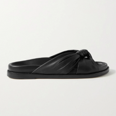 Knotted Leather Slides from Porte & Paire