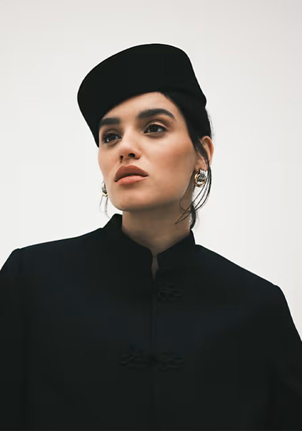 Boxy Mandarin Collar Blazer