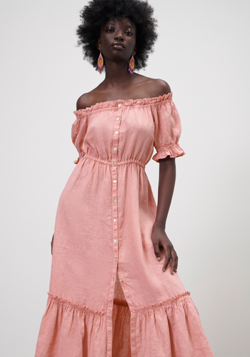 Ruffled Linen Dress