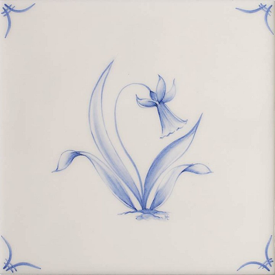 Classic Delft Neutrals Ivory Flower from Marlborough Tiles