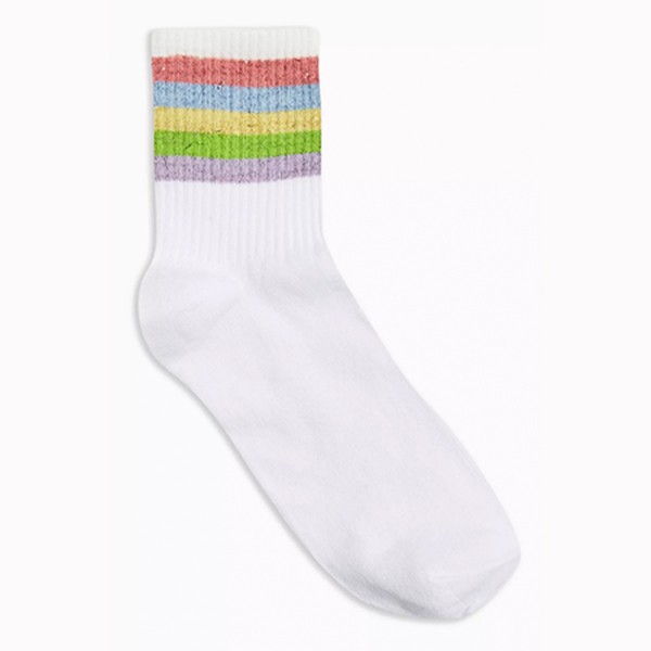 White Glitter Rainbow Socks from Topshop