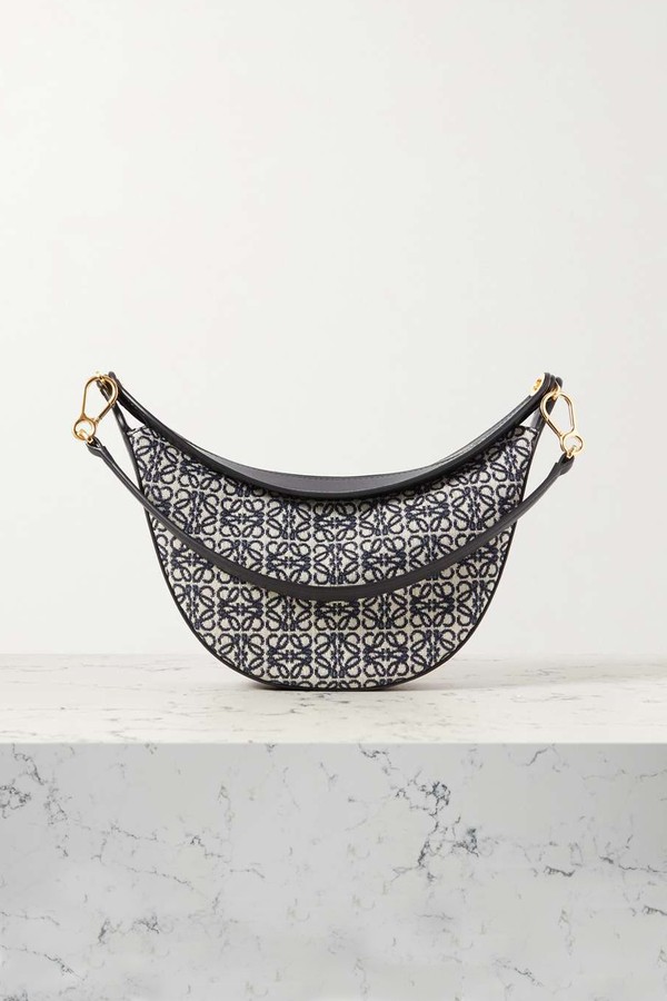 Luna Small Leather-Trimmed Shoulder Bag from Loewe