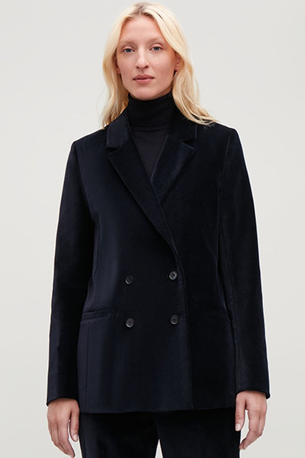 Velvet Double Breasted Blazer from Cos