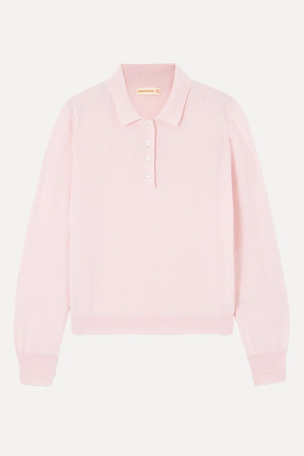 Aoife Cashmere & Cotton-Blend Polo Sweater from &Daughter