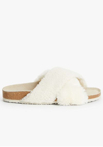 Cross Strap Faux Fur Mule Slippers from John Lewis & Partners