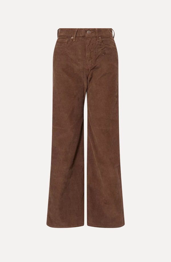 Taylored Corduroy Wide-Leg Cotton Trousers