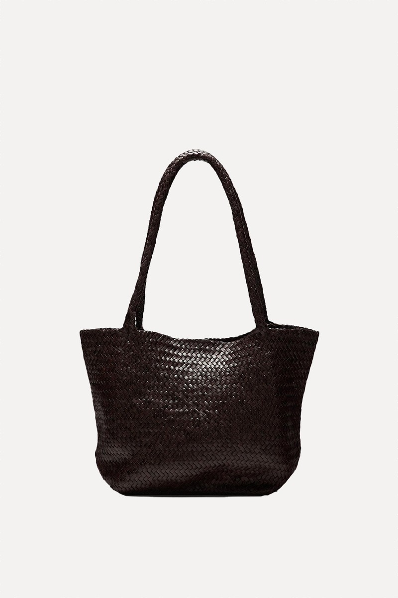 Braided Nappa Leather Medium Tote Bag