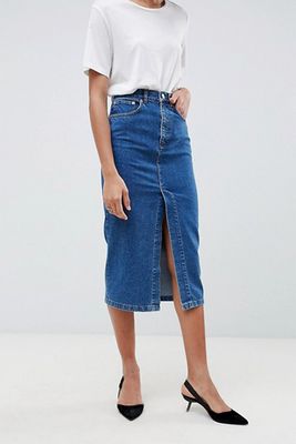Midi Skirt With Split Front from Asos