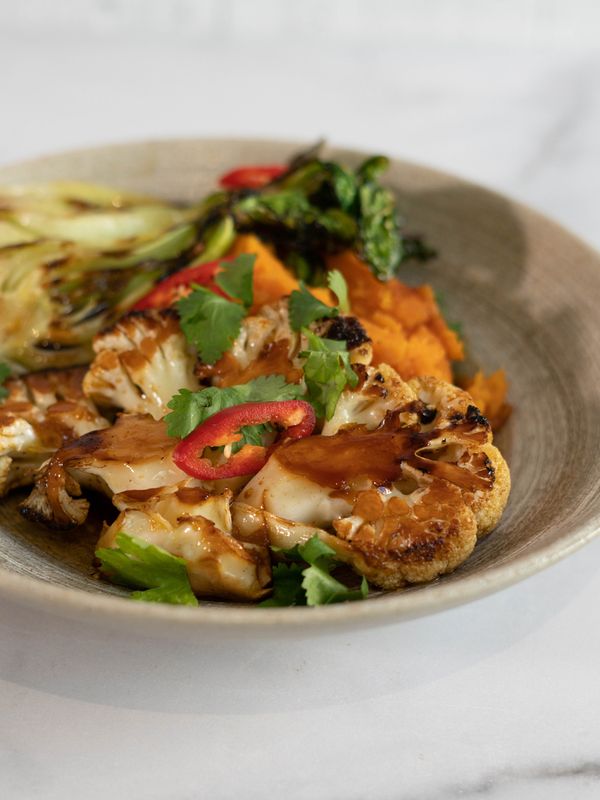 The Conscientious Cook: Soy & Sesame Cauliflower Steaks with Pak Choi & Sweet Potato
