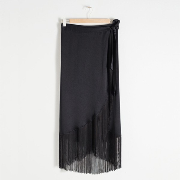 Satin Fringe Wrap Skirt from & Other Stories