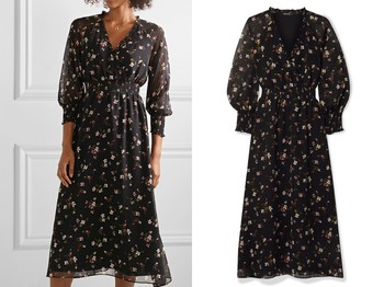 Wrap-Effect Floral-Print Chiffon Midi Dress from Madewell